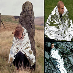 4pcs PET Emergency Blankets for Cold and Sun Protection