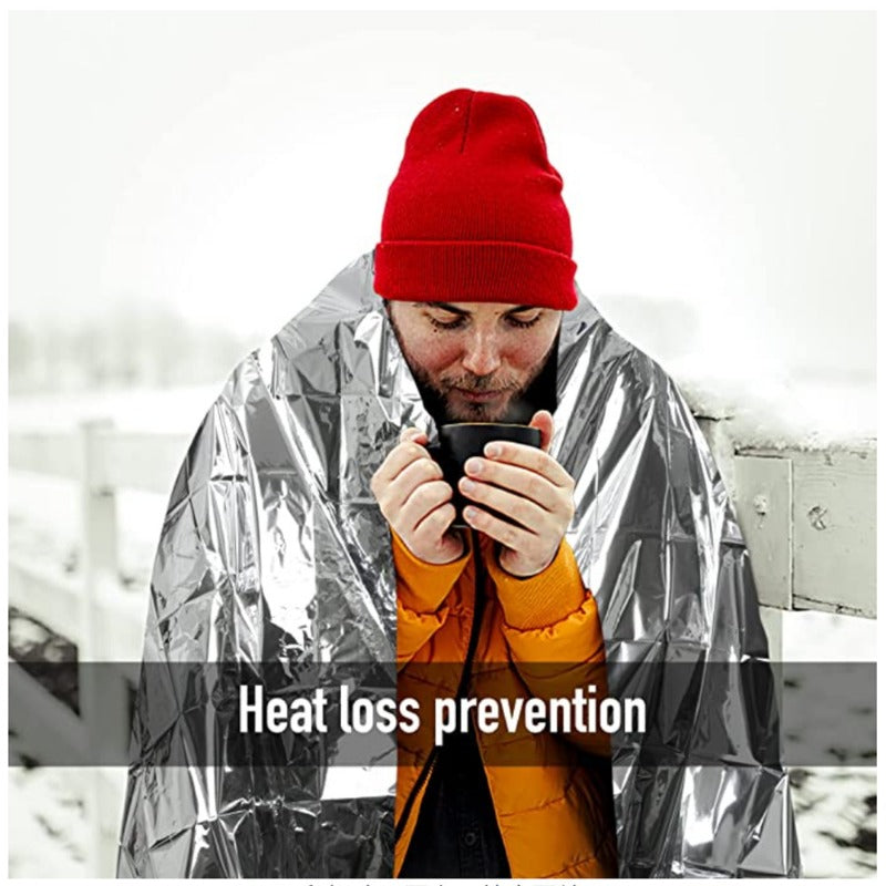 4pcs PET Emergency Blankets for Cold and Sun Protection