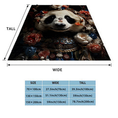 Cozy Pandas & Flowers Print Blanket Lightweight Flannel Throw For Sofa Bed