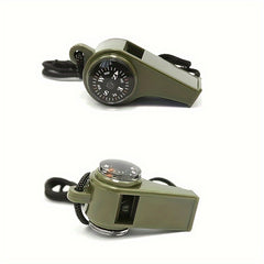 2pcs 3 in 1 Survival Whistle with Compass and Thermometer