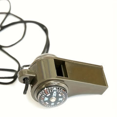2pcs 3 in 1 Survival Whistle with Compass and Thermometer