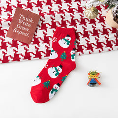 Men's Christmas Cartoon Crew Socks - Cotton Blend