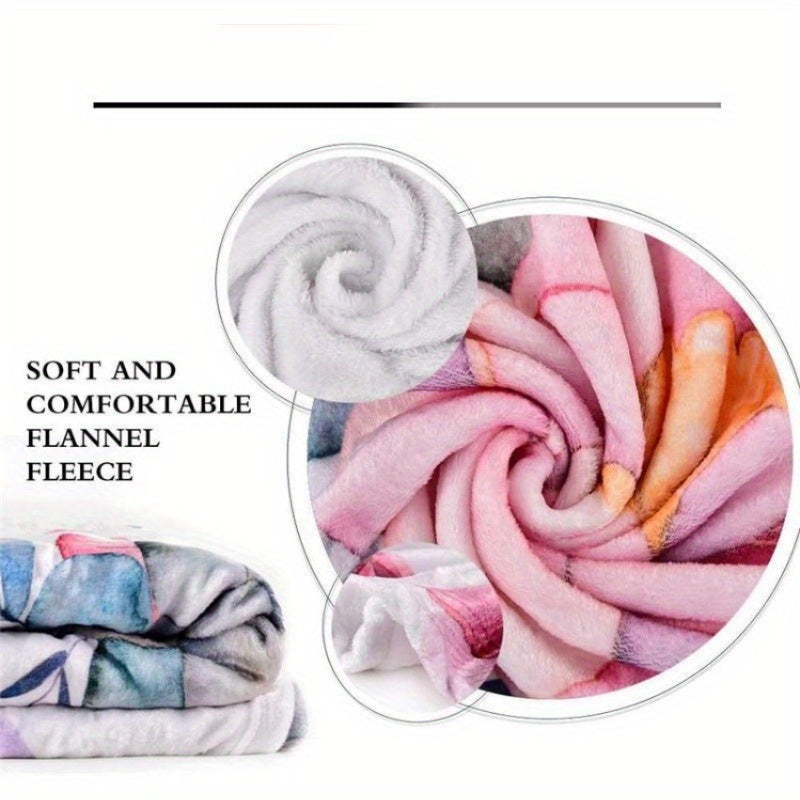 Rose Flower Blanket Couch Quilt Cover Travel Bedding Outlet Throw