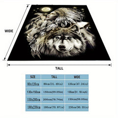 Indian Wolf Pattern Blanket Quilt Cover Travel Bedding Outlet Throw Blanket