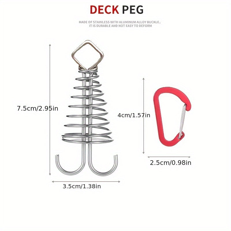 5pcs Stainless Steel Ground Nails for Deck Boards & Camping Tents