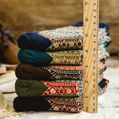 5 Pairs Winter Warm Crew Socks Vintage Breathable
