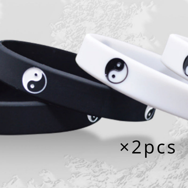 2pcs Silicone Hand Dance Street Ring Hip hop Band Accessories Wristband Bracelet