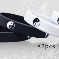 2pcs Silicone Hand Dance Street Ring Hip hop Band Accessories Wristband Bracelet