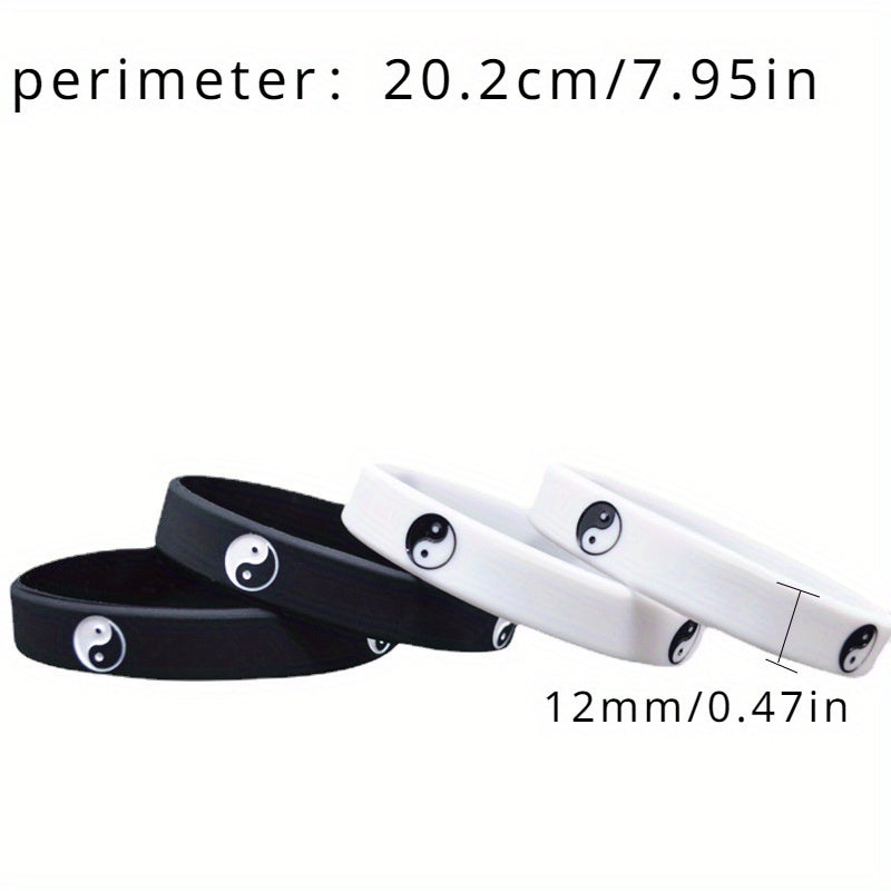2pcs Silicone Hand Dance Street Ring Hip hop Band Accessories Wristband Bracelet