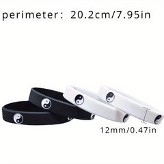 2pcs Silicone Hand Dance Street Ring Hip hop Band Accessories Wristband Bracelet