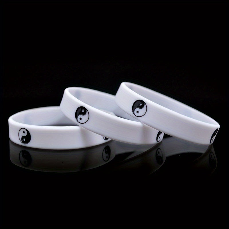 2pcs Silicone Hand Dance Street Ring Hip hop Band Accessories Wristband Bracelet