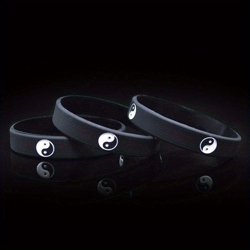 2pcs Silicone Hand Dance Street Ring Hip hop Band Accessories Wristband Bracelet