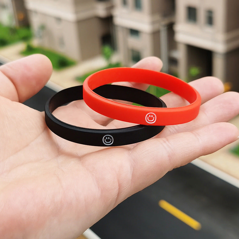 3pcs Smile Face Silicone Bracelet Wristband Hand Ring