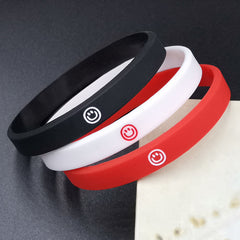 3pcs Smile Face Silicone Bracelet Wristband Hand Ring