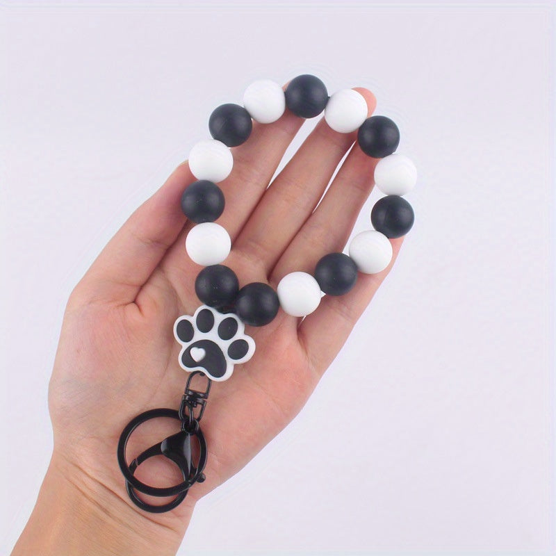 Silicone Dog Paw Bracelet Keychain DIY Decoration
