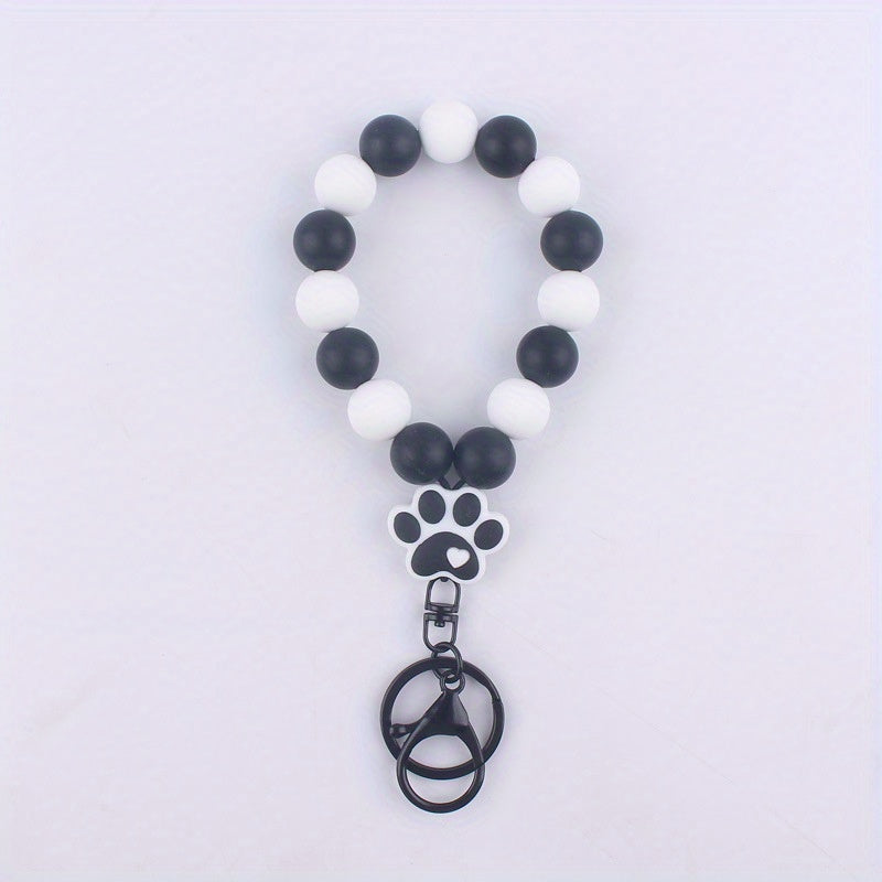 Silicone Dog Paw Bracelet Keychain DIY Decoration