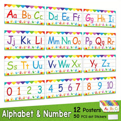 Alphabet & Numbers Wall Decor Set for Classroom & Homeschool