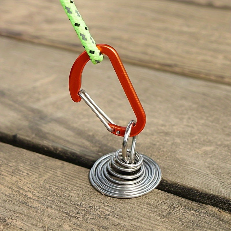 2pcs Spring Pegs With Carabiner for Camping and Outdoor Activities