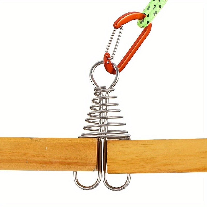 2pcs Spring Pegs With Carabiner for Camping and Outdoor Activities