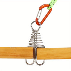 2pcs Spring Pegs With Carabiner for Camping and Outdoor Activities