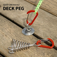 2pcs Spring Pegs With Carabiner for Camping and Outdoor Activities