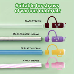 Silicone Straw Tip Covers Reusable Straw Cap Dust Proof for 1pc F