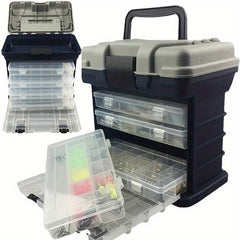 Portable Fishing Tackle Storage Box - Large Capacity Organizer for Hooks, Lures