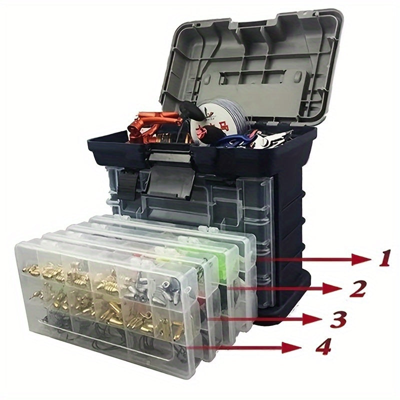 Portable Fishing Tackle Storage Box - Large Capacity Organizer for Hooks, Lures