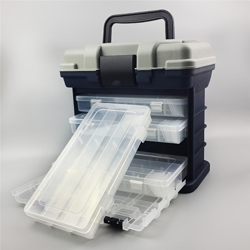 Portable Fishing Tackle Storage Box - Large Capacity Organizer for Hooks, Lures