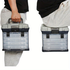 Portable Fishing Tackle Storage Box - Large Capacity Organizer for Hooks, Lures