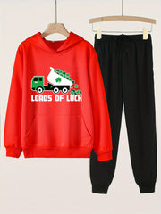 Clover & LOADS OF LUCK 2pcs Sets Girls Hoodies Jogger Pants Spring Fall