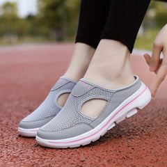 Women's Breathable Mesh Half Slippers Anti-slip Walking Shoes