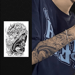 15-Day Waterproof Dragon Cherry Flower Arm Tattoo Sticker