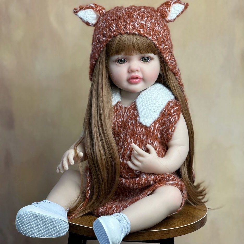 22in Reborn Baby Doll Deep Pink Silicone Princess Toddler Bebe Collectible