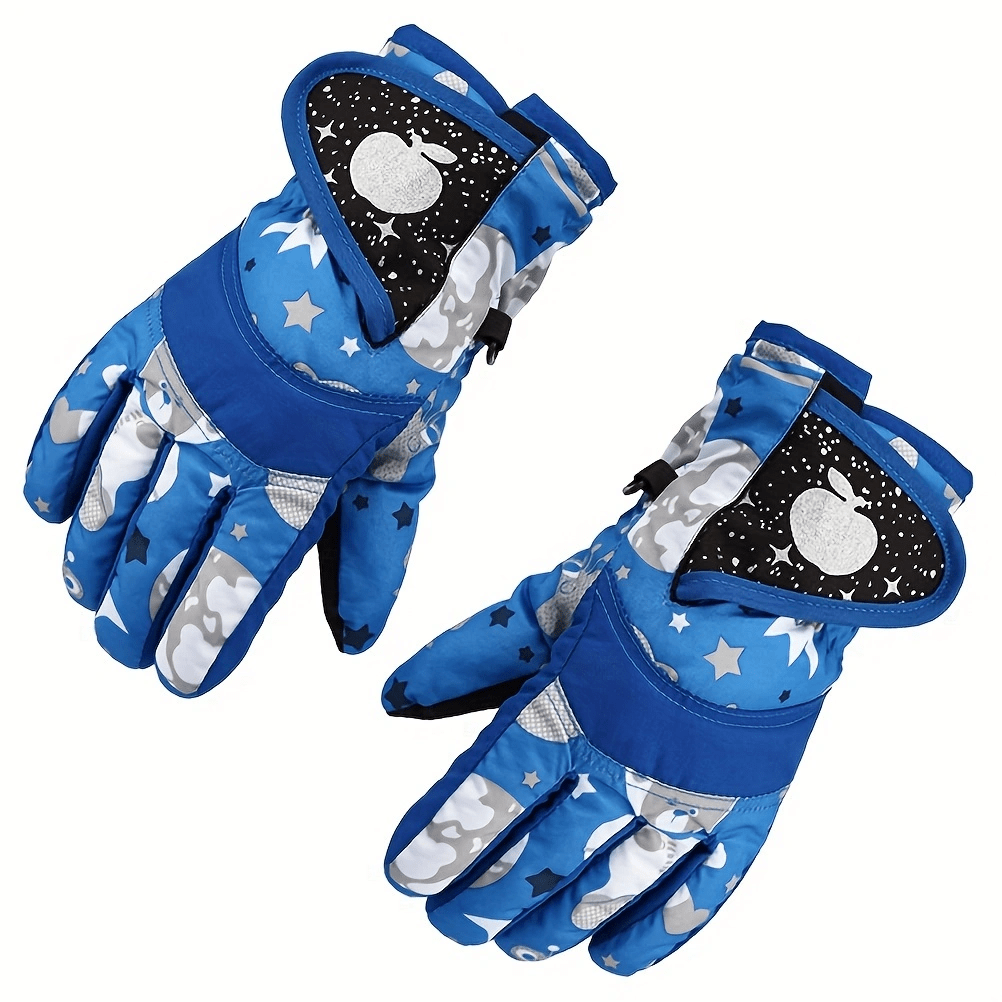 Kids Waterproof Winter Gloves With Adjustable Buckle