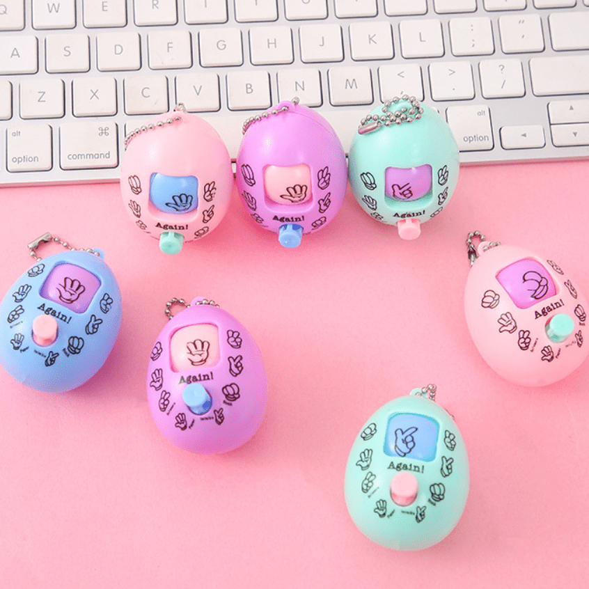 7pcs Guessing Egg Pendant Keychain Set for Decoration