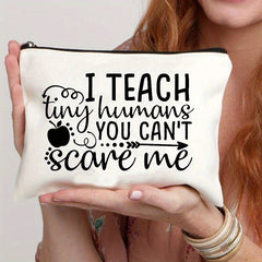 Teacher Love Inspire Print Cosmetic Bag Makeup Pouch