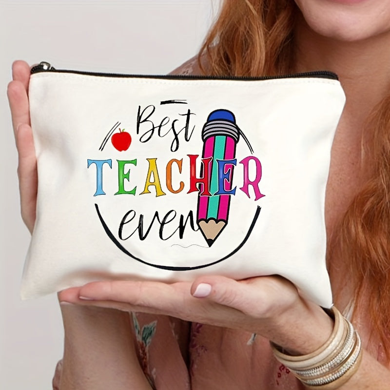 Teacher Love Inspire Print Cosmetic Bag Makeup Pouch