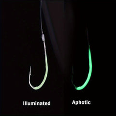 Night Fishing Hooks Glow In Dark String Hooks Luminous Crank Shank Fishhook