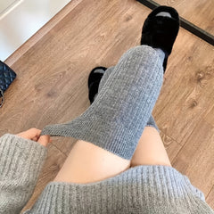 Teenager's Solid Striped Knee High Socks Long Stockings