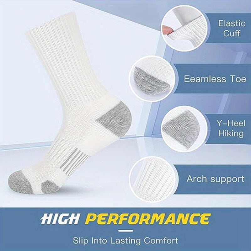 Men's Mid Crew Sport Socks: Breathable, Sweat Absorbing, Comfy