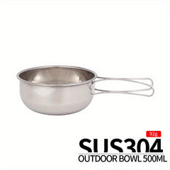 304 Stainless Steel Folding Bowl for Camping Portable Multifunctional Picnic