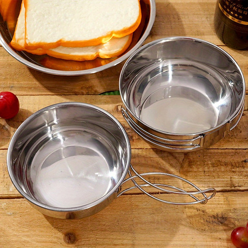 304 Stainless Steel Folding Bowl for Camping Portable Multifunctional Picnic