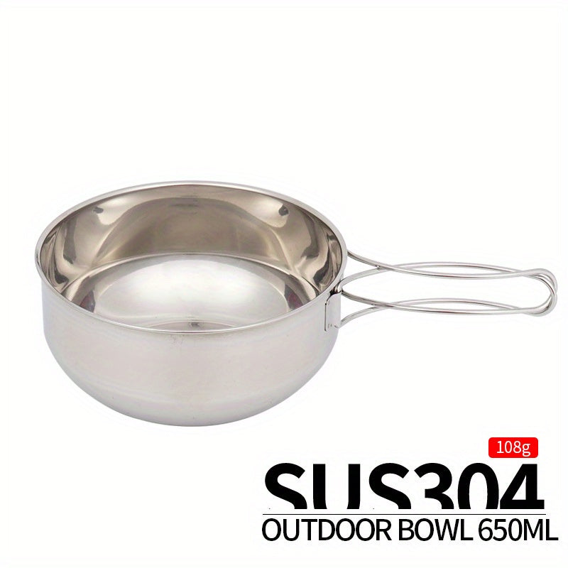 304 Stainless Steel Folding Bowl for Camping Portable Multifunctional Picnic
