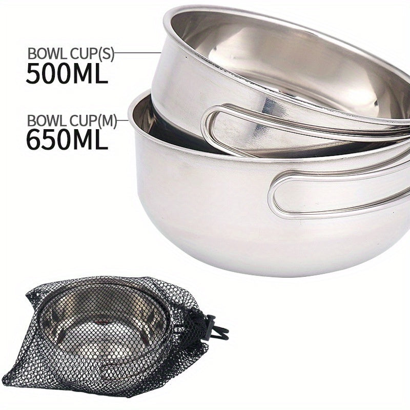 304 Stainless Steel Folding Bowl for Camping Portable Multifunctional Picnic