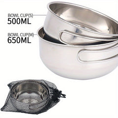 304 Stainless Steel Folding Bowl for Camping Portable Multifunctional Picnic