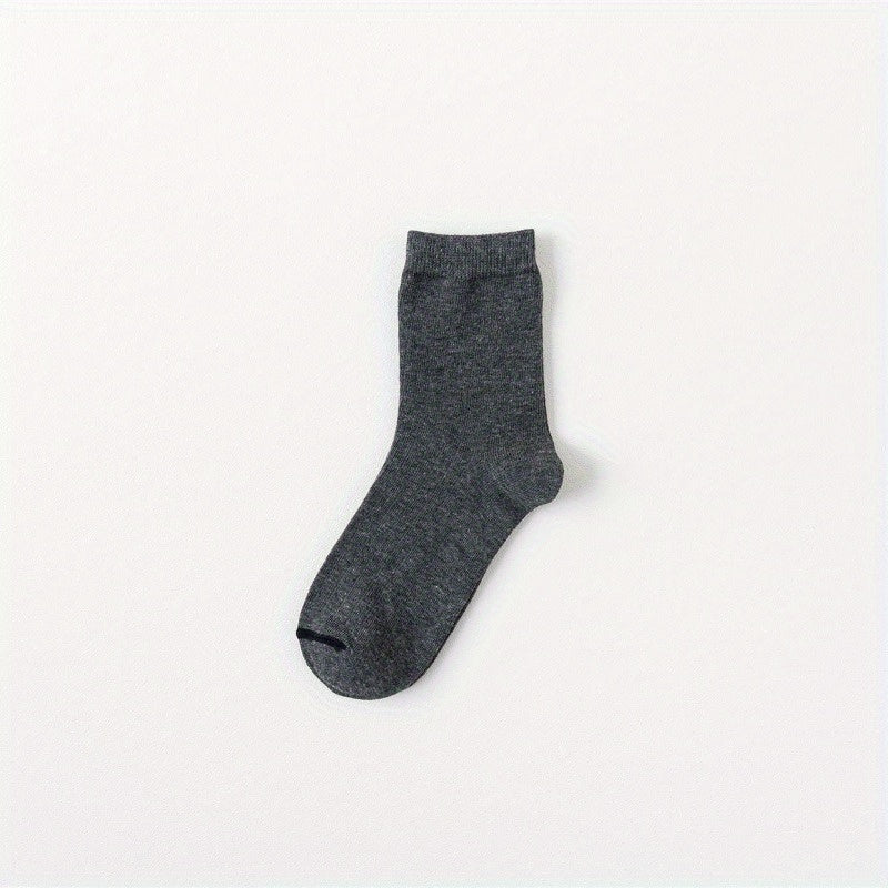 Men's Solid Crew Socks 6-Pack Breathable Casual Unisex Outdoor All Seasons