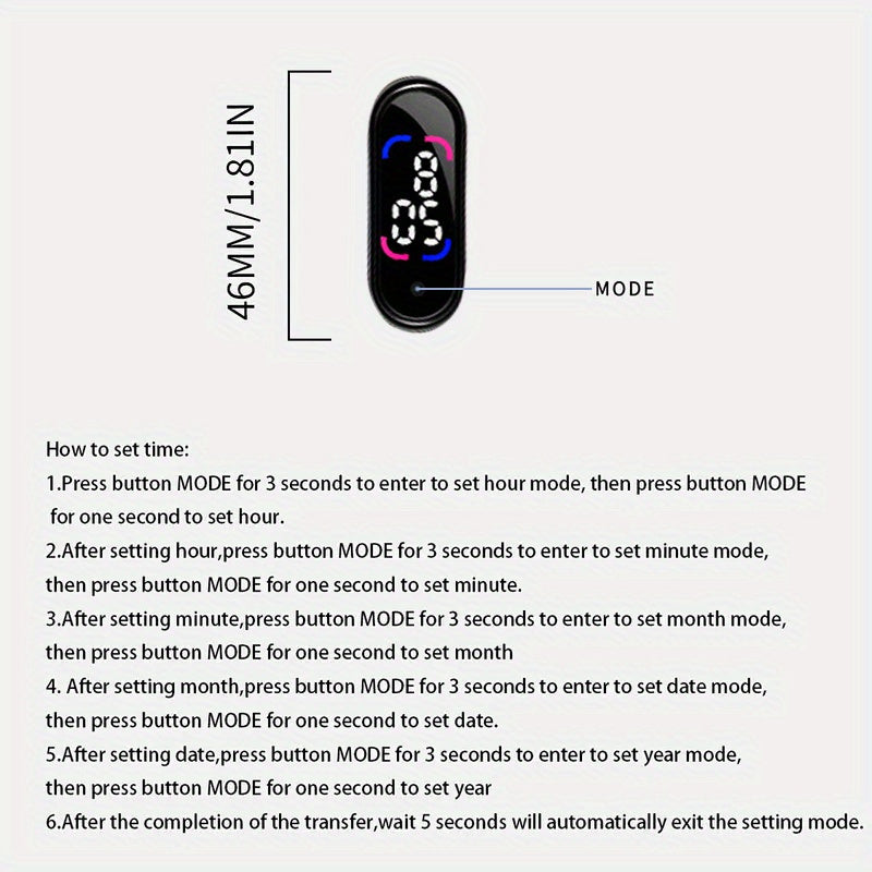 2 Pcs Outdoor LED Electronic Watch Touchable Digital Sports Gift