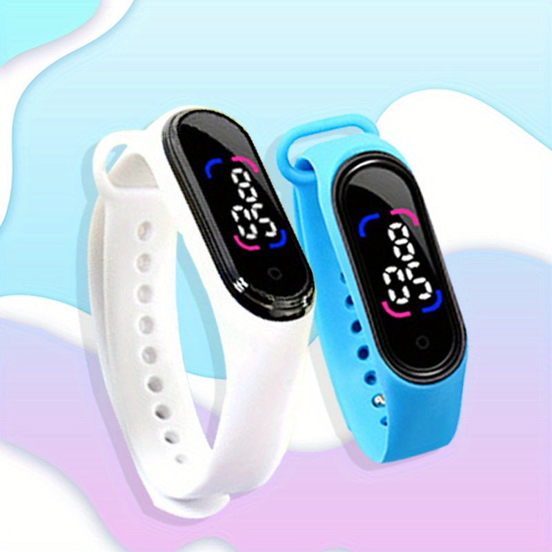 2 Pcs Outdoor LED Electronic Watch Touchable Digital Sports Gift