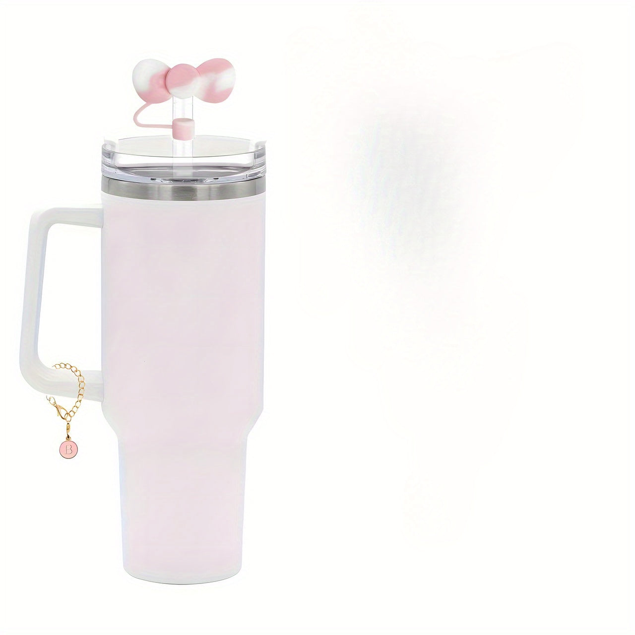 Letter Chain Charm Pendant & Flower Straw Tip Cover Set for Tumbler Water Cup